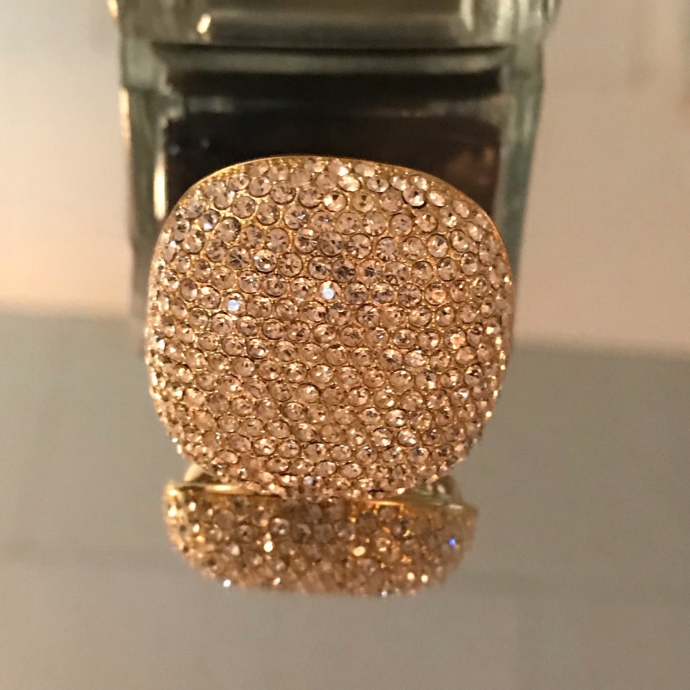 Joyce Boyce Gold Pave Cocktail ring sz 5 stunning